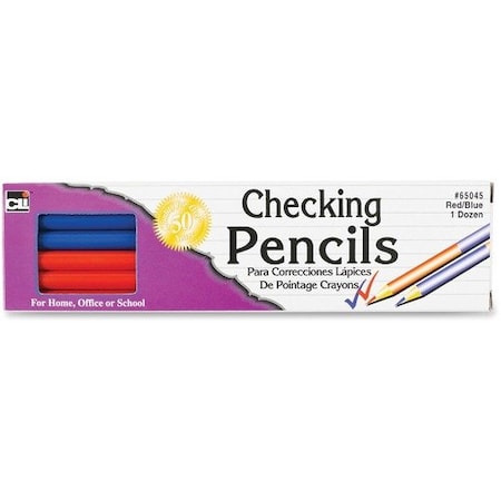 Charles Leonard PENCIL, CHECKING, BLUE/RED, 12PK LEO65045